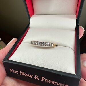 3/4 ct Diamond & 14k Gold wedding anniversary band ring size 6.5!